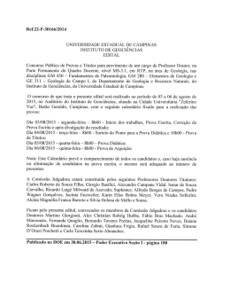 Calendário de Provas - Instituto de Geociências