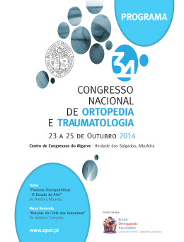 Programa - Sociedade Portuguesa de Ortopedia e Traumatologia