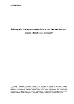 Bibliografia Portuguesa sobre Direito das Sociedades