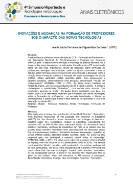 inovações e mudanças na formação de professores - Nehte