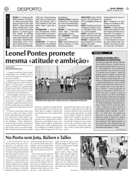Leonel Pontes promete mesma «atitude e ambição»