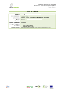 Processador Texto Processamento Edi&ccedil;&atilde;o Ficha - pradigital