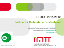 Indicador de mobilidade sustent&aacute;vel