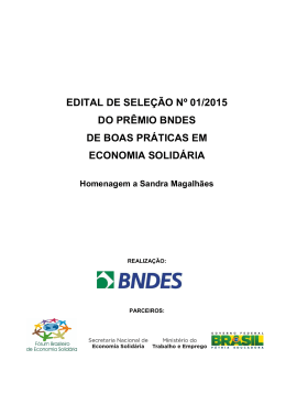 Edital_Prêmio BNDES de Boas Práticas em Economia Solidária