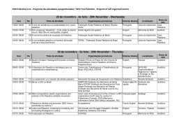 Wednesday 29 de novembro - 5a feira / 29th