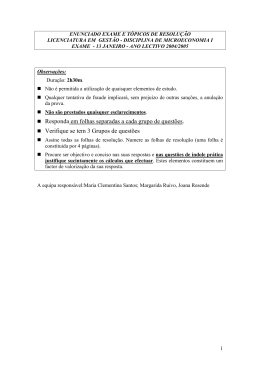 Responda em folhas separadas a cada grupo de quest&otilde;es