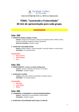 30 min de apresenta&ccedil;&atilde;o para cada grupo.