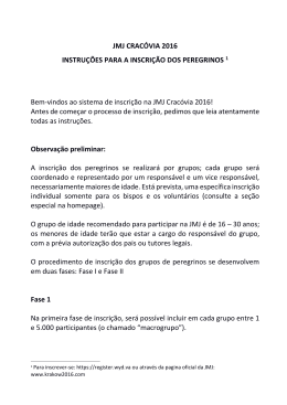 JMJ CRAC&Oacute;VIA 2016 INSTRU&Ccedil;&Otilde;ES PARA A INSCRI&Ccedil;&Atilde;O DOS