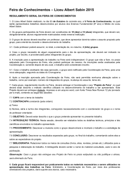 Feira de Conhecimentos &ndash; Liceu Albert Sabin 2015