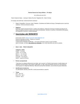 Inscri&ccedil;&otilde;es at&eacute; 30/04/2015