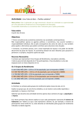 Faixa etária Objectivos Recursos Necessários Os 5 Grupos de