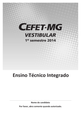 T&eacute;cnico Integrado de N&iacute;vel M&eacute;dio - Copeve - Cefet-MG