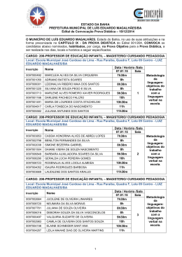 Edital de Convoca&ccedil;&atilde;o para Prova Did&aacute;tica