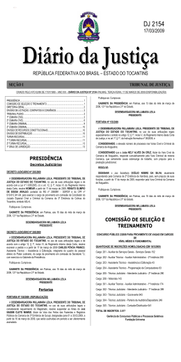 DJ 2154 - Tribunal de Justi&ccedil;a do Estado do Tocantins