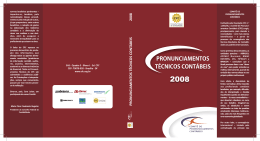 Pronunciamentos Técnicos Contábeis – 2008 (CPC)
