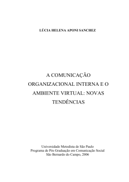 a comunicação organizacional interna e o ambiente virtual