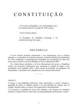 A Constitui&ccedil;&atilde;o francesa em Portugu&ecirc;s