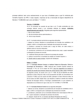 processo eleitoral, bem como esclarecimento no que toca à