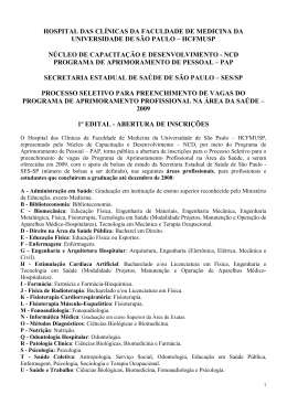 Abertura Edital - Programa de Aprimoramento