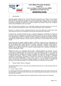 Prof. Milton Proc&oacute;pio de Borba GEOMETRIA PLANA