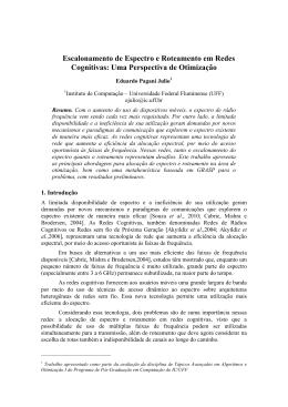 Escalonamento de Espectro e Roteamento em Redes Cognitivas