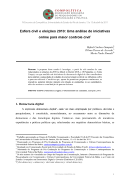 Esfera civil e elei&ccedil;&otilde;es 2010: Uma an&aacute;lise de
