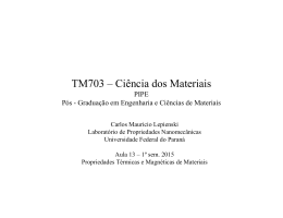 TM703 – Ciência dos Materiais - Universidade Federal do Paraná