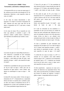 EXERCICIOS termologia - Instituto Montessori