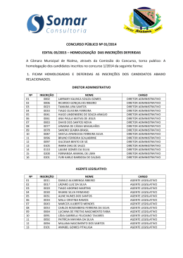 edital de homologa&ccedil;&atilde;o das inscri&ccedil;&otilde;es deferidas