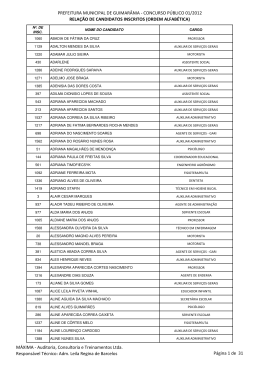(RELA\307\303O DE CANDIDATOS GUIMAR