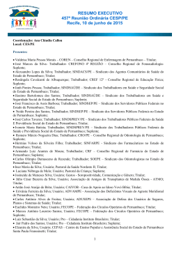 Resumo RO 457 - ces &ndash; conselho estadual de sa&uacute;de