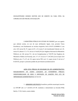 excelent&iacute;ssimo senhor doutor juiz de direito da vara c&iacute;vel da