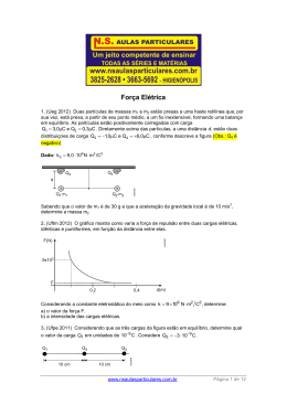 Eletrost&aacute;tica &ndash; For&ccedil;a El&eacute;trica
