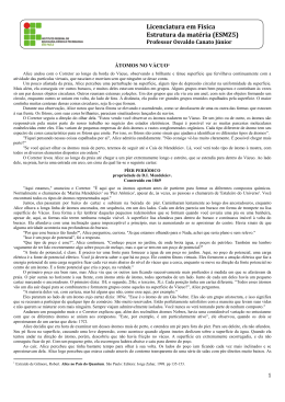 Licenciatura em F&iacute;sica Estrutura da mat&eacute;ria (ESMZ5)