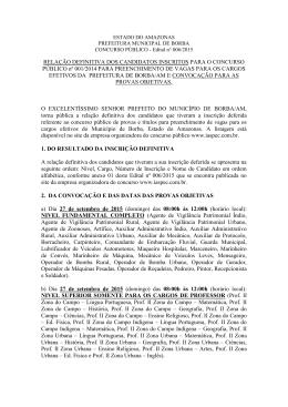 RELA&Ccedil;&Atilde;O DEFINITIVA DOS CANDIDATOS INSCRITOS PARA O