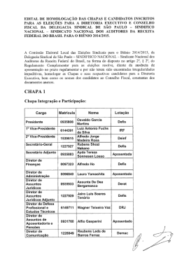 edital de homologação das chapas e candidatos inscritos para as