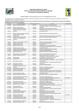 Lista Geral dos Candidatos Inscritos em ordem alfabética