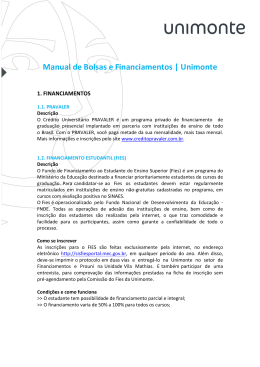 Manual de Bolsas e Financiamentos | Unimonte