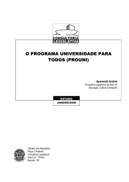 O Programa Universidade para todos (PROUNI)