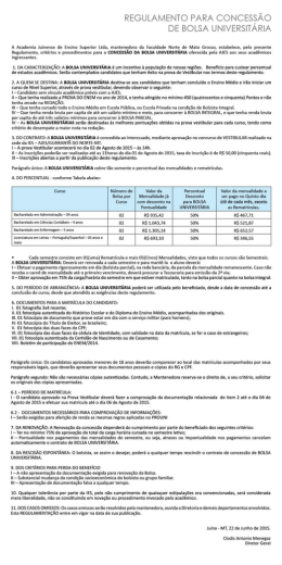 regulamento para concessão de bolsa universitária