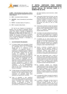 2&ordm; EDITAL UNIFICADO PARA ENSINO SUPERIOR &ndash; PROCESSO