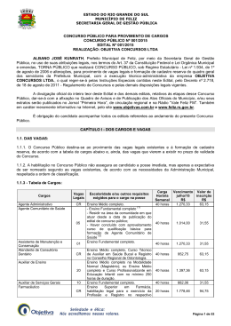 Edital n&deg; 001/2015 - Objetiva Concursos