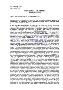 JU&Iacute;ZO DE DIREITO DA 1&ordf; VARA EMPRESARIAL