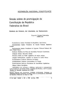 Sess&atilde;o soiene de promulga&ccedil;&atilde;o da Constitui&ccedil;&atilde;o da Rep&uacute;blica
