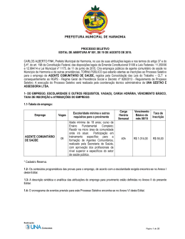 Edital de abertura Processo seletivo