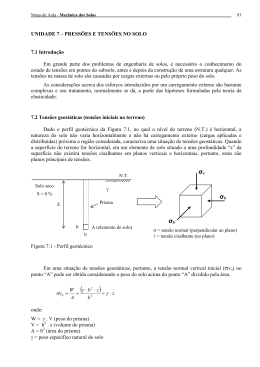unidade 7 – pressões e tensões no solo