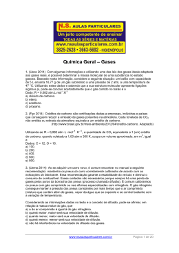 Qu&iacute;mica Geral &ndash; Gases - NS Aulas Particulares