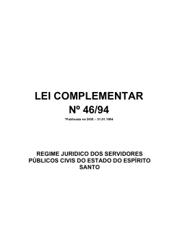 lei complementar n&ordm; 46/94 - Governo do Estado do Esp&iacute;rito Santo