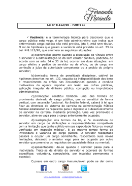 Vac&acirc;ncia: &eacute; a terminologia t&eacute;cnica para descrever que o cargo