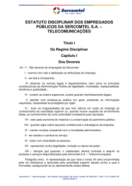 ESTATUTO DISCIPLINAR DOS EMPREGADOS